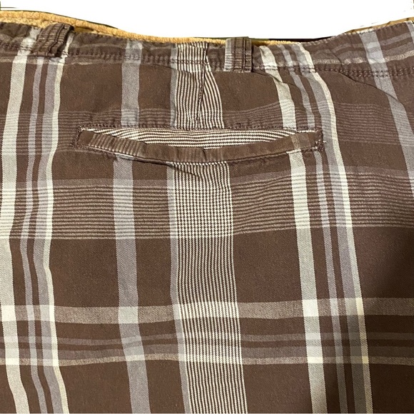 626 Blue Cargo Shorts Brown Plaid Tag 58R Measured 54 Plus Size - Picture 6 of 12